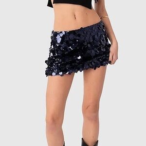 Edikted Blue Sequin Skirt